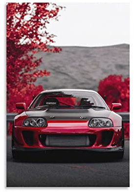 LCMJ Supra Mk4 Jdm Auto-Poster für Schlafzimmer, ästhetisch, dekoratives Gemälde, Leinwand, Wandkunst, 30 x 45 cm