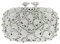 Boutique De FGG Clutch-Geldbörse mit Totenkopf-Kristallen, für Damen, formelle Strass-Clutch, Abendtasche, Halloween, Minaudiere-Handtasche, Mini, Silber #416, Mini