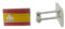 Gemelolandia | Gemelos de Bandera España con escudo 20x15mm| Pines Originales y Baratos Para Regalar | Para las Camisas, la Ropa o para tu Mochila |(Gemelos de Camisa Bandera España)