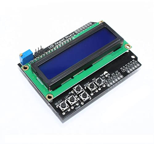ElectroWorldFR LCD Keypad Shield 1602 LCD-Display Blau mit Tastatur für UNO R3 Mega Board