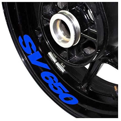 Dekorative Felgenaufkleber Motorrad Radaufkleber Wasserdicht Reflektierende Radaufkleber Felgendekoration Zubehör Für SU-ZU-KI SV650 SV 650 (Color : Blue)