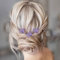 Aneneiceera Perla Sposa Matrimonio Spille Per Capelli Viola Perline Pezzo Di Capelli Fiore Nuziale Copricapi Damigella D'onore Accessori Per Capelli Per Le Donne E Le Ragazze (confezione Da 3) (viola)