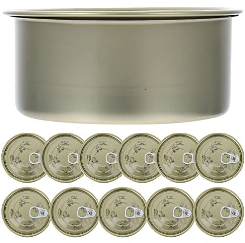 Luxshiny 12 Stück Lebensmittelqualität selbstverschließende Blechdosen mit Deckel: 8,3 x 8,2 x 4,1 cm, runde Weißblechbehälter für Katzenfutter, Süßigkeiten, Lotionen, Balsam, Kräuter, leere