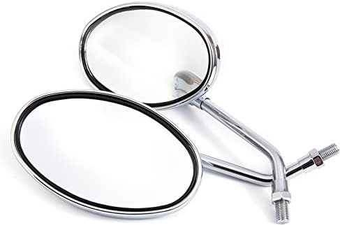 Lenkerendenspiegel Motorrad Für Für Vulcan 900 Für Vulcan 1500 Für Vulcan S 650 Für Vn900 10mm Universal Chrom Oval Motorrad Rückspiegel Motorrad Rückspiegel