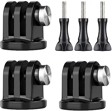 GEPULY 6PCS 1/4'' Mini Tripod Mount Adapter, 1/4-20 Thumbscrew for GoPro Hero 13/12/11/10/9/8/7/6/5/4/3 DJI OSMO Action AKASO Insta360 for Tripod Selfie Stick Monopod and DSLR Camera Flash