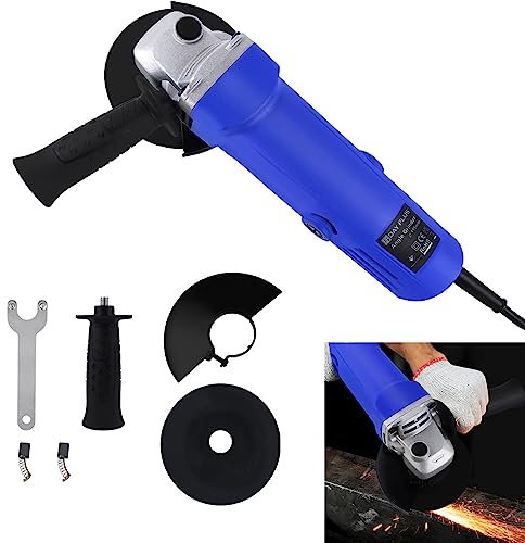 Lightweight Angle Grinder 115MM Professional Corded Angle Grinder, 12000rpm No-Load Speed, 2 Position Side Handle Angle Grinder,Power Angle Grinders for Cutting/Sanding/Grinding/Polishing