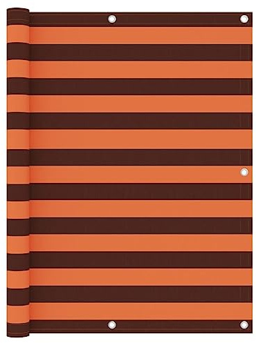 KTHLBRH Brise-vue pour balcon, orange et marron, 120 x 500 cm, en tissu Oxford, brise-vue, clôture de balcon, intimité et décoration élégante pour votre balcon