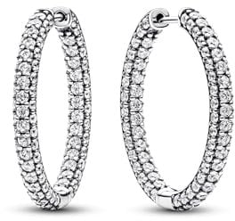PANDORA Timeless Einreihige Pavé Ohrringe aus Sterling Silber mit Zirkonia, 293016C01