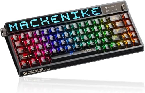 Machenike KT68 Pro 65% RGB Wireless Compact Mechanical Gaming Keyboard, Customizable LED Display, 3 Modes, 68 Hot Swappable Keys, Gateron Coffee Switch, Anti-Ghosting,