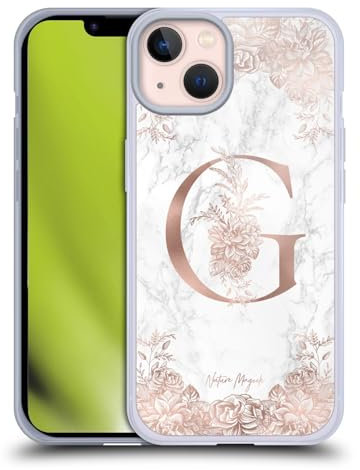 Head Case Designs Licenza Ufficiale Nature Magick Letter G Monogramma Rosa Oro Marmoreo Custodia Morbida in Gel Compatibile con Apple iPhone 13 E Compatibile con Magsafe Accessori