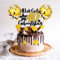 40th Geburtstag Tortendeko Gold Schwarz, Kuchen Deko Geburtstag 40 Jahre, Torten Deko 40 Geburtstag, Alles Gute Zum Geburtstag Torte 40, Mit 2 Kleinen Goldenen Luftballons, 3 Herzen, 4 Sternen