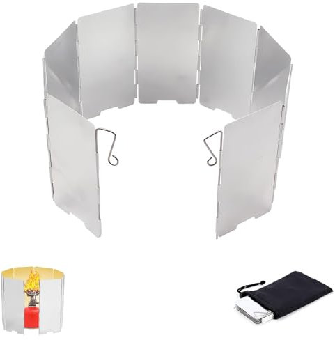 Lumeclat Confezione da 2 schermi in lamina e borse Oxford, 9 pannelli, pieghevoli e portatili,ideali per campeggio,escursionismo, barbecue e forni da esterno,schermi per una cucina efficiente,Argento