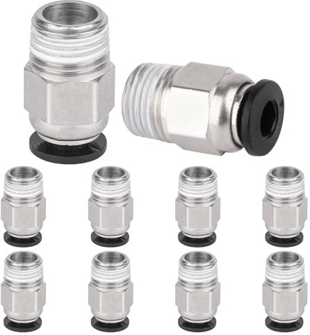 PC4-M10 Stecker,PC4-M10 Pneumatik Steckverbinder,PTFE Tube Quick Push Fitting for Extruder 3D Printers(10 Stück)
