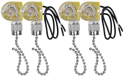 Daroplo ZE-109 - Interruttore della luce a doppio filo con corde per plafoniera, ventilatori, lampade, 4 pezzi,