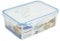 Addis Clip Tight Lunchbox Food Storage Container 2 Litre Rectangle Airtight Silicone Seal Containers Bpa Free Easy Locking Lid Clips, Clear Transparent