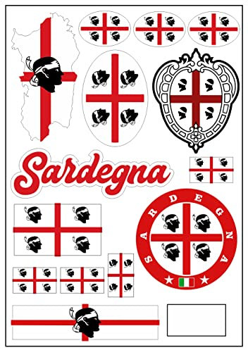 Daged Sardegna Italia - Adesivo da viaggio per auto, moto, motociclista, bandiera decorativa AK