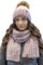 VIVISENCE Winterset Für Damen Mütze Mit Bommel Und Passendem Schal Hergestellt Aus Warmem Garn Antistatisches Fleecefutter Ideal Für Kalte Wintertage, Pink,Einheitsgröße