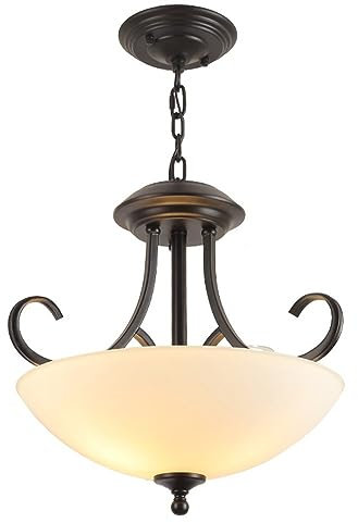 Modern Pendelleuchte Hängende Pendelleuchte im amerikanischen Bauernhausstil, Deckenlampe mit Glasschale, altem Stil, Eisenkette, verstellbar, Vintage, Mid-Century Modern Kronleuchter for Küche und Es
