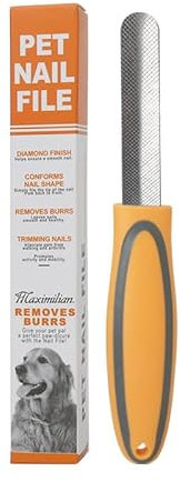 Bretheil Dog Nail File, Pet Nail Filer for Smooth and Shape All Toenail Types, Polish Off Rough Edges, Remove Burs for Outdoor & Indoor Dog, Cat, Puppy, Kitten, Bird, Durable Metal Nail Grooming Tool