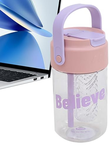 Ziennhu Kinderwasserflasche, Trinkflasche - Trinkhalmflasche für Kinder | Wasserbecher aus Stroh mit großem Fassungsvermögen, Wasserflasche mit Trageschlaufe für Reisen, Zuhause, Schule