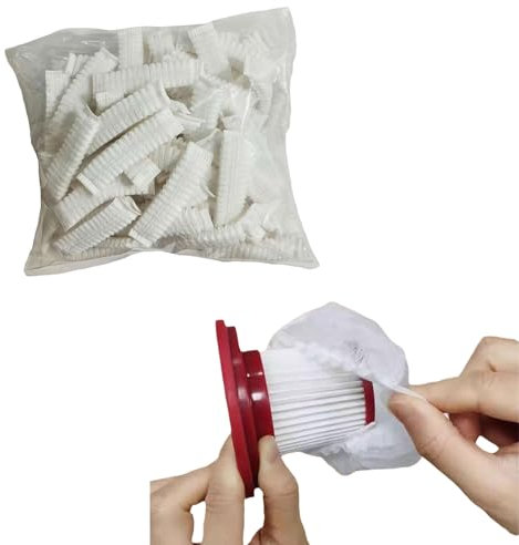 HFLWYWD Set di 50/100 filtri per aspirapolvere, filtro a cartuccia per aspirapolvere, copertura in rete non tessuta, per aspirapolvere a mano