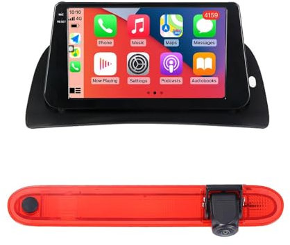 Dynavsal Carplay Android Autoradio mit GPS Navigation + HD Nachtsicht Bremsleuchte Rückfahrkamera für Mercedes Citan Tourer MIXTO 109 CDI (2012-2021)/Renault Kangoo II Master TWINGO (2008-2021)