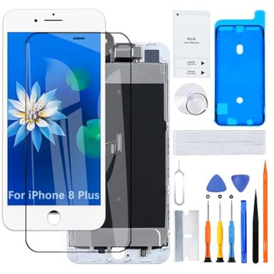 H&LYCYJ Display for iPhone 8 Plus A1897 A1864 LCD Screen Replacement 3D Touch Full HD Touchscreen ID Digitizer Frame Assembly, Waterproof Adhesive, Repair Kits