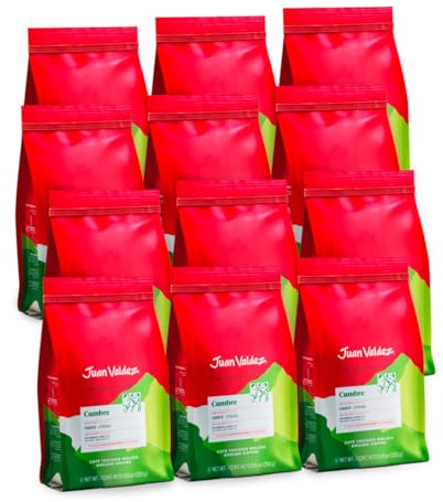 Juan Valdez Cumbre, Café Molido Tostión Fuerte, Notas a Uva Semiseca, Cocoa y Té, 250g (Pack x 12)