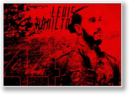 LJW Prints Lewis Hamilton Racing Driver 2025 signiertes Poster, Wandkunst, Geschenk für Rennfans
