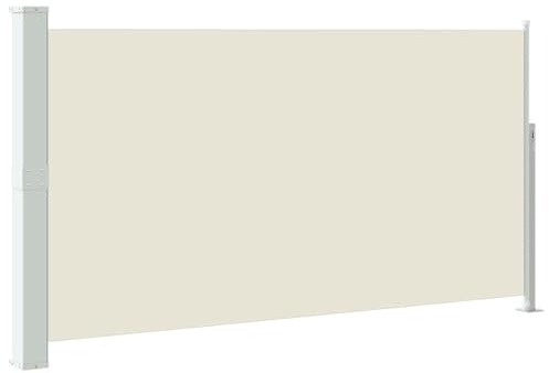 Gecheer Tenda da sole laterale, privacy vento sole palo legno, poliestere UV resistente, retrattile regolabile 160 x 300 cm, per patio terrazza balcone pergola