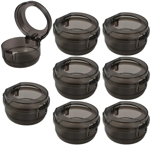 Solvio Gas Hob Knob Covers for Child Safety, 8 Pack Universal Oven Locks Baby Proofing, Heat-Resistant Cooker Guards, Easy to Install Stove Protector for Kitchen Toddler Safety (Black)