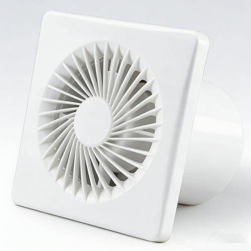 LeKaufen Bathroom Extractor Fan, Extractor Fan Bathroom with Backdraft Damper for Kitchen Shower, Bathroom Fan in Cool white