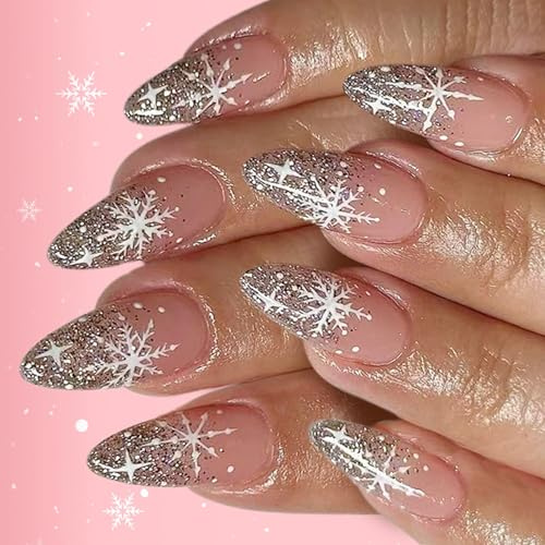 Lot de 24 faux flocons de neige sur le thème de Noël pour fêtes