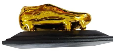 Homyl Fußballtrophäe mit Goldenem Schuh, Fußballspieltrophäe, Sammlerstatue, Fußballtrophäe, Kunstharztrophäe für Wohnzimmermöbel Und Schrank, Gold