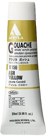 Holbein Acryla Designer Gouache Ash Yellow 20ml tube