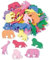 Knorr Prandell Moosgummi-Tiere, 4-5 cm, Mehrfarbig