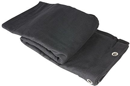 Adam Hall Accessories 0152 X 63 - Bühnenmolton B1 schwarz mit Ösen brüniert 6 x 3 m