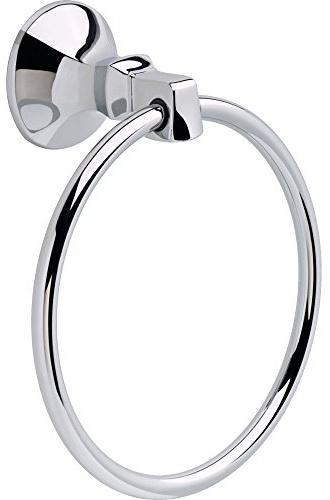 Delta Ashlyn (1-Pack) Hand Towel Holder Polished Chrome Towel Racks for Bathroom Wall Round Towel Ring Holder for Bath Towel Hanger for Kitchen, Bathroom Accessories 76446