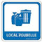 AUA SIGNALETIQUE - Plaque de porte Local Poubelle PvcSign avec double face adhésif
