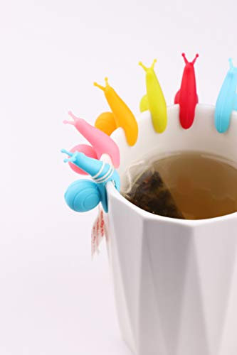 Fanaticism 24er Set süße Schnecke Form Teebeutel Halter, Tasse Glas Deko, 6 farben