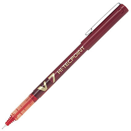 Pilot V7 Hi-Tecpoint Rollerball Pen, 0.7 mm Tip - Red