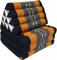 GURU SHOP Thaikissen, Dreieckskissen, Kapok, Tagesbett mit 3 Auflagen - Schwarz/orange, 30x50x160 cm