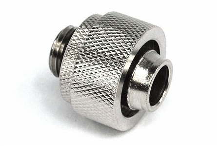 19/13mm Anschraubtülle G1/4 - gerändelt - silber vernickelt
