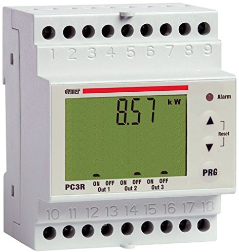 VEMER VE467700 PC3R - Centralina Controllo Carichi Prioritari per Impedire il Distacco dell'Interruttore Generale (Blackout), 3 Carichi Non Prioritari Controllabili, Bianco