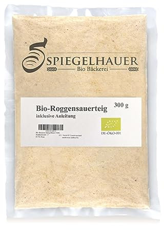 Bäckerei Spiegelhauer frischer Bio Roggensauerteig 300g I Brot backen ohne Hefe I Natursauerteig perfekt für Brote oder als Anstellgut 300g I ohne Glas