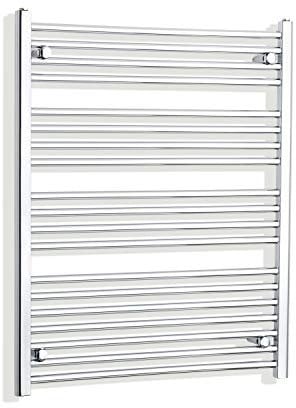 companyblue 800mm wide x 1000mm high Heated Towel Rail Straight Flat Chrome Bathroom Warmer Radiator Rack Central Heating