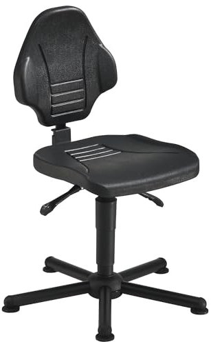 meychair | Schwerlast-Arbeitsdrehstuhl | belastbar bis 250 kg | mit Bodengleitern | Höhenverstellbereich 480-620 mm