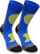 normani 3 Paar Multifunktionale Sportsocken mit Schienbein- & Fußrückenpolster - bestens geeignet als Skating- Inliner- Motorrad- & Trekkingsocken Farbe Blau/Gelb Größe 35/38