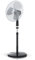 Brandson - Ventilateur sur Pied - 50W - 40 cm de diamètre - Hauteur Ajustable - Trois Vitesses - pales aérodynamiques - Fonction Oscillation 80degrés - Noir Argent