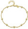 Amberta Bijoux - Chaîne Argent 925/1000 - Plaqué Or 18K - Bracelet de Cheville 1,4 mm aux Maille Singapour et Boules (4 mm) - Réglable 22 à 25,5 cm - Facilement Ajustable